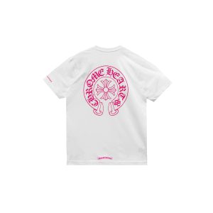 クロムハーツ ピンク ホースシュー ロゴ 半袖 Tシャツ