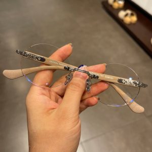 クロムハーツ リムレスライトブラウン メガネ