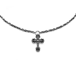 Chrome Hearts シルバーペーパーチェーンネックレス（フィリグリークロスペンダント付き）