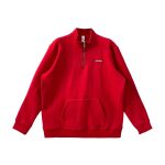 クロムハーツ レッド ハリウッド クロス ロゴ ハーフジップ スウェットシャツ