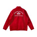 クロムハーツ レッド ハリウッド クロス ロゴ ハーフジップ スウェットシャツ