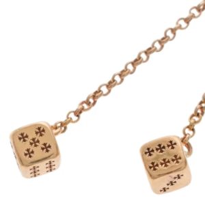 CHROME HEARTS クロムハーツ 22K ダブルダイス ドロップ ゴールド ピアス