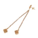 CHROME HEARTS クロムハーツ 22K ダブルダイス ドロップ ゴールド ピアス