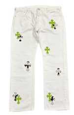 クロムハーツ × Levi's リーバイス セメタリークロスパッチ デニムパンツ サイズ38 ハラコ 18パッチ