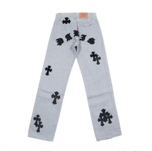 Chrome Hearts クロスパッチ デニム ホワイト ジーンズ