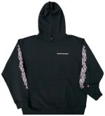 Chrome Hearts ピンク スクリプト ロゴ ブラック フーディ