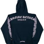 Chrome Hearts ピンク スクリプト ロゴ ブラック フーディ