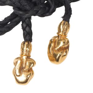 クロムハーツ 22K ゴールド ローリングストーンズ ペンダント レザー ネックレス