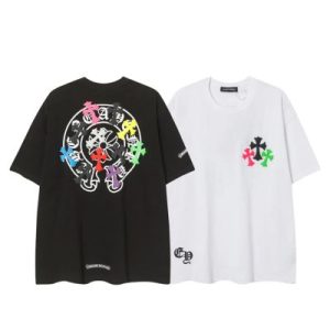 クロムハーツ マルチカラークロス Tシャツ ブラック＆ホワイト